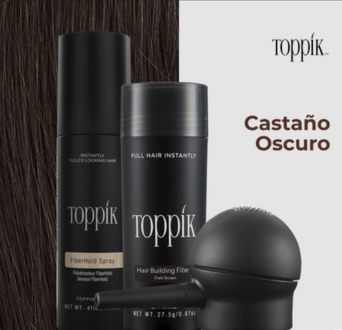 💇🏼‍♂️COMBO  -kit toppik 27.5gr+ Aplicador + OBSEQUIO Laca Fijadora de  toppik 🎁