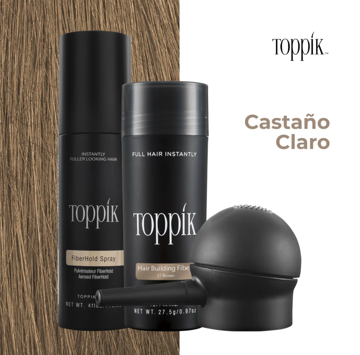 💇🏼‍♂️COMBO  -kit toppik 27.5gr+ Aplicador + OBSEQUIO Laca Fijadora de  toppik 🎁