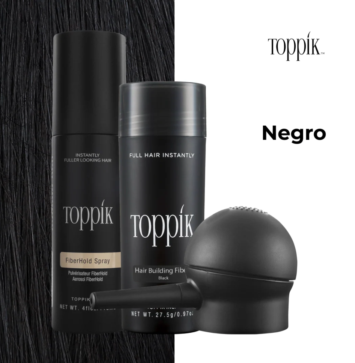 💇🏼‍♂️COMBO  -kit toppik 27.5gr+ Aplicador + OBSEQUIO Laca Fijadora de  toppik 🎁