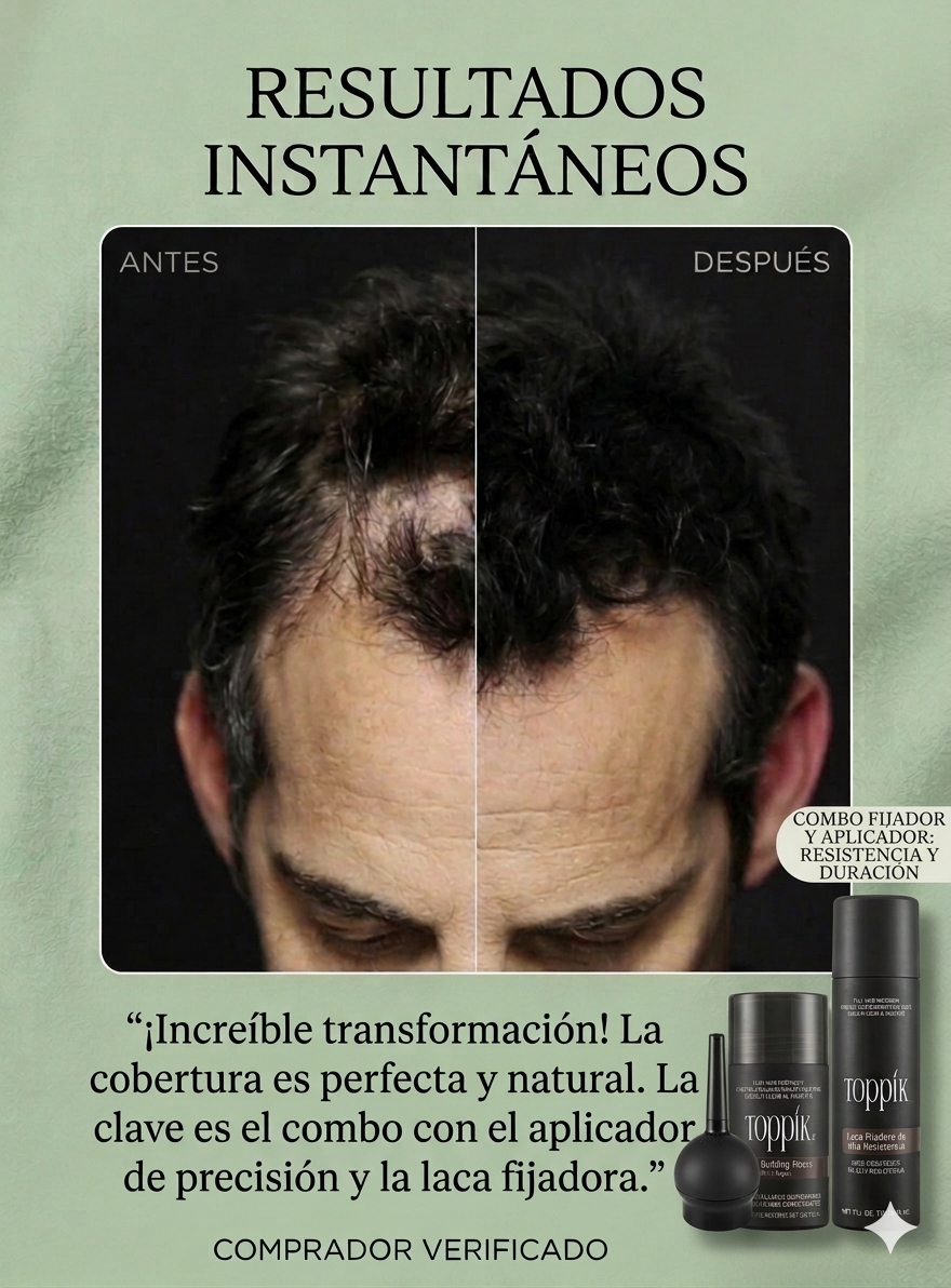 💇🏼‍♂️COMBO  -kit toppik 27.5gr+ Aplicador + OBSEQUIO Laca Fijadora de  toppik 🎁